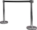 CHROME STEEL BARRIER POST WITH DURABLE POLYESTER TAPE