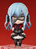 BanG Dream Nendoroid Oblivionis Figure with blue twin-tail hair, black masquerade mask, gothic outfit, and seated pose