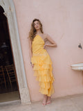 Yellow the label Tiered Ruffle Halter Midi Dress by Yellow The Label