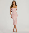 Bring a fun and feminine vibe with the Exceptional Off-The-Shoulder Flared Midi Dress, a scroll-stopping style from Windsor's pink homecoming dress collection that brings playful charm to every HOCO moment.