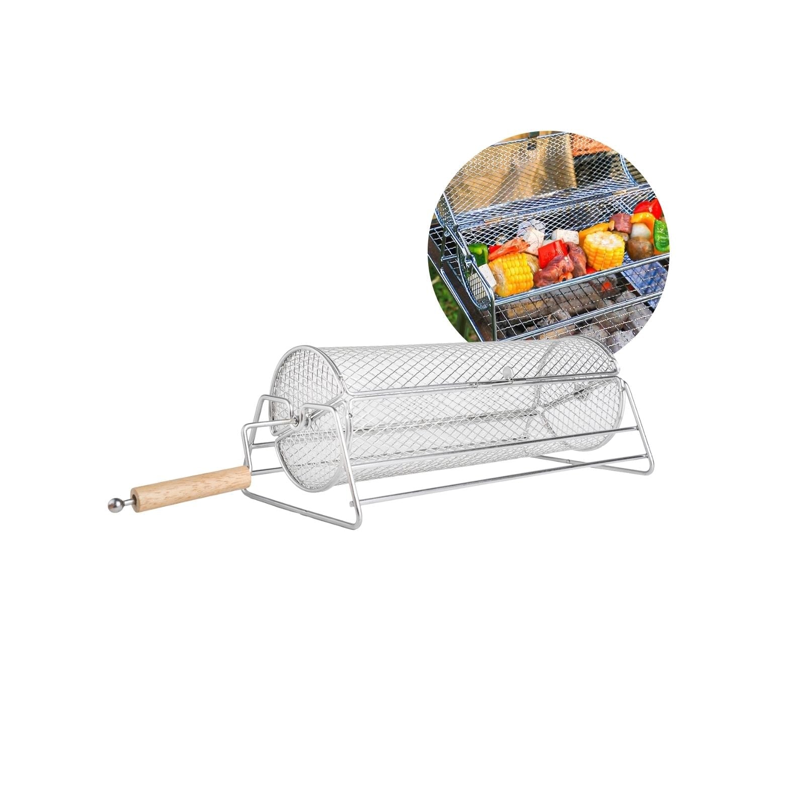 Grillkorb BBQ-Grillkorb Drehspiess-Korb Grillzylinder Grilltrommel