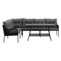 Nest of Nora Loungeset tuin 6p Hoek - Loungetafel - Zwart