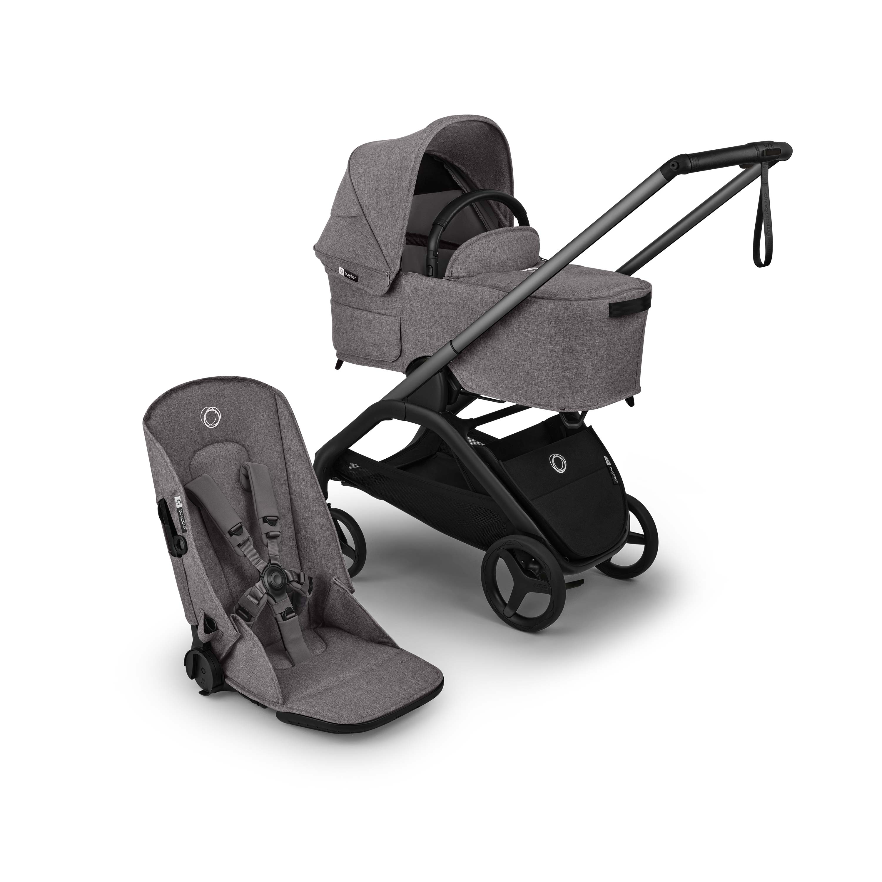 Bugaboo Dragonfly Plus Stroller & Carrycot | Graphite Grey Melange