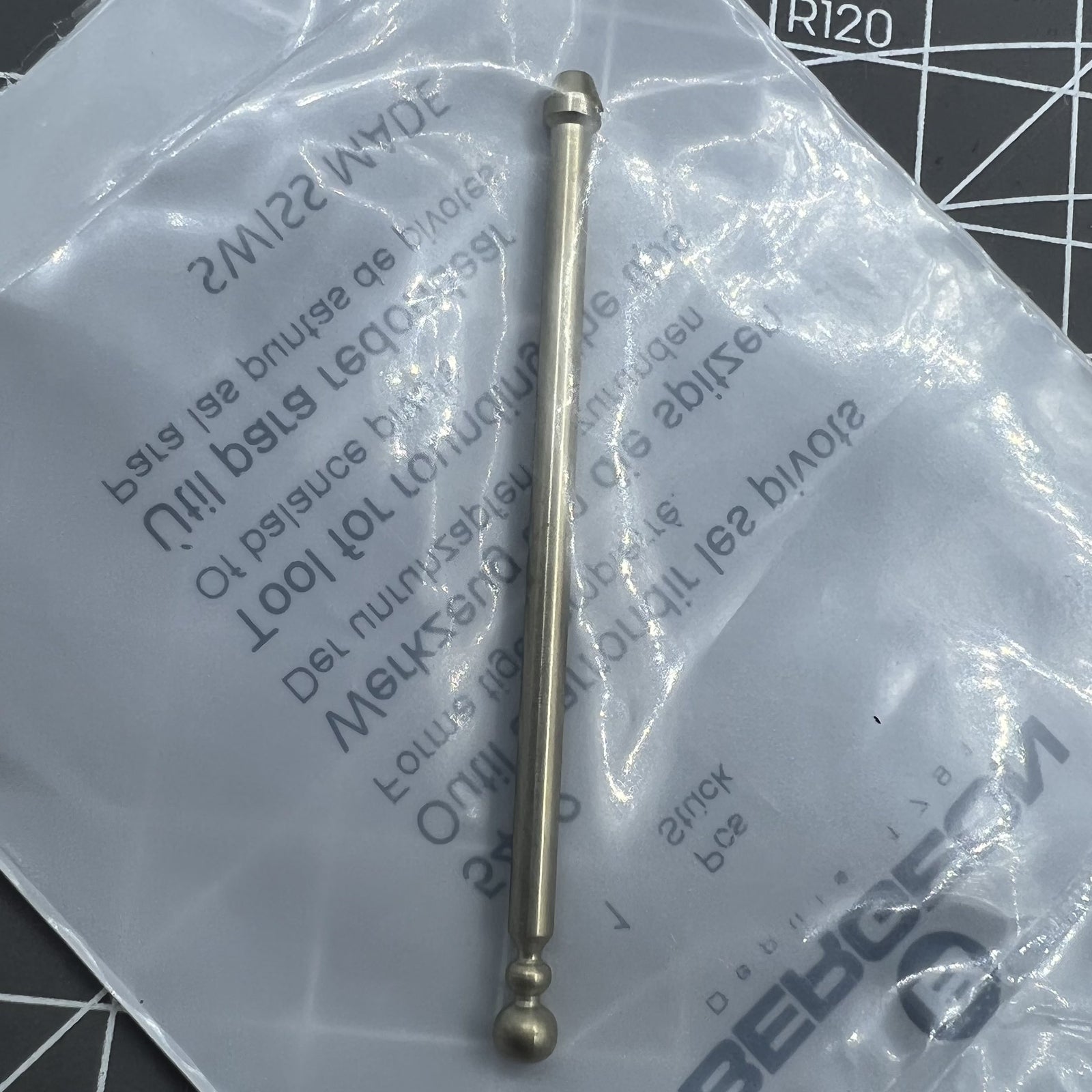 Swiss Made Bergeon 5482 pivot tool precisely rounds watch balance tips for accurate repairs.