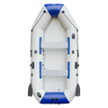 inflatable fishing boat with blue and gray design