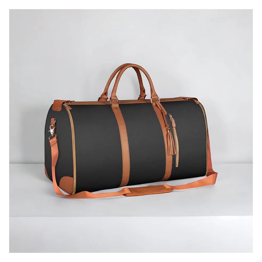 Foldable Travel Duffle Bag, Waterproof, For Sports, Gym, Vacation, Black - Main Image