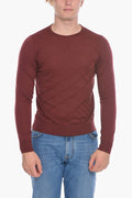 0850~Crew Neck Jacquard Virgin Wool Sweater