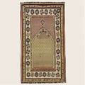 Exquisite handcrafted rug with intricate border and vibrant geometric motifs.