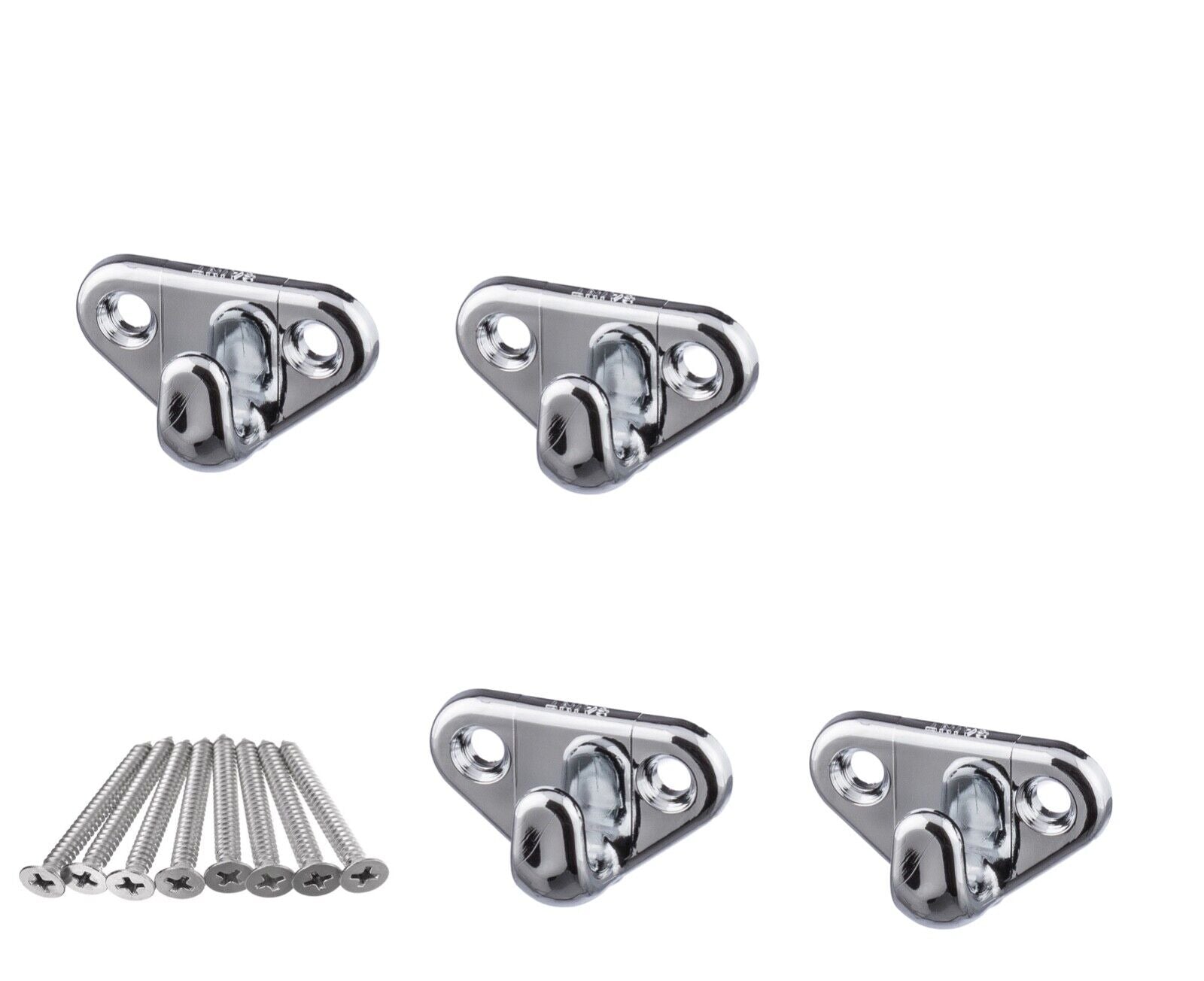 4PC Stainless Steel Trailer Rope Hooks Strap Tie Down Large Lacking Lashing Hook