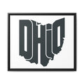 Ohio State Shape Matte Canvas Wall Art — Framed Modern State Typography Print