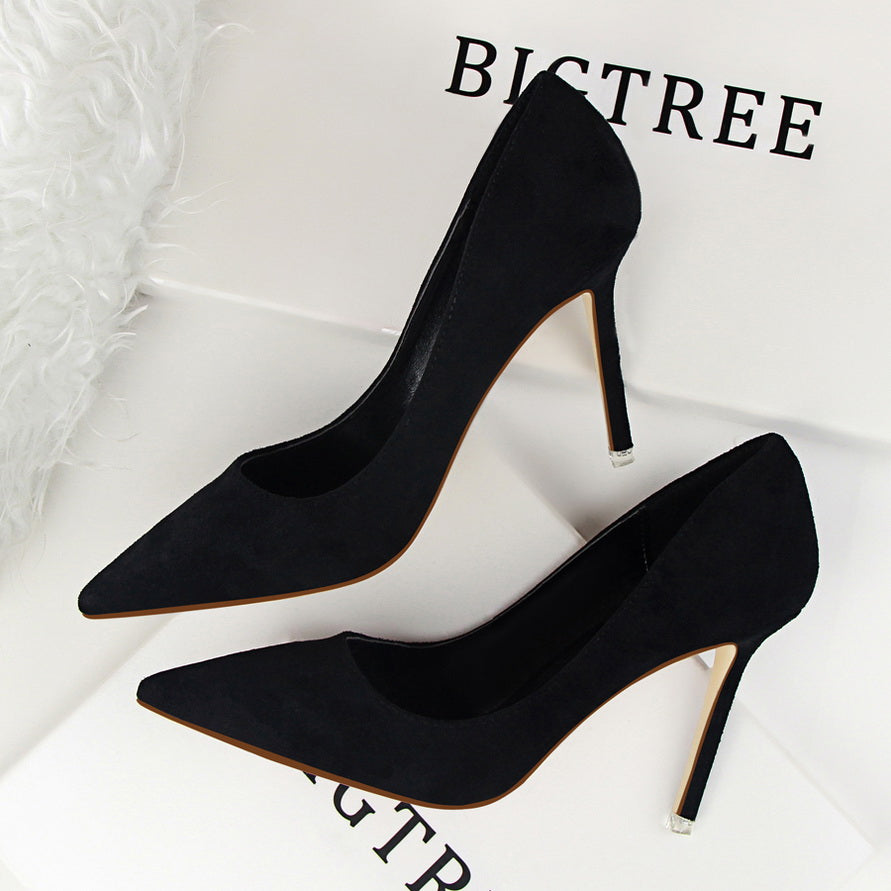 Chic Suede Pointed Heels by Andrea Serena