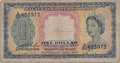 1953 ONE DOLLAR MALAYA AND BRITISH BORNEO BANKNOTE REF-1828 - WORLD BANKNOTES - Cambridgeshire Coins