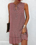 Jennifer – Elegant Sleeveless Dress with Abstract Print