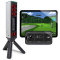 Square Golf Omni Launch Monitor with app screens