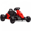 Qaba Electric Go Kart, 24V 9Ah Big Battery, Kids Drift Kart with Dual 150W Motors, Adjustable Seat & 11.2MPH High Speed, Slow Start, 5-Point Harness, for 6-12 Years, Red