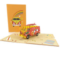 Surfer Kombi Van Pop Up Card