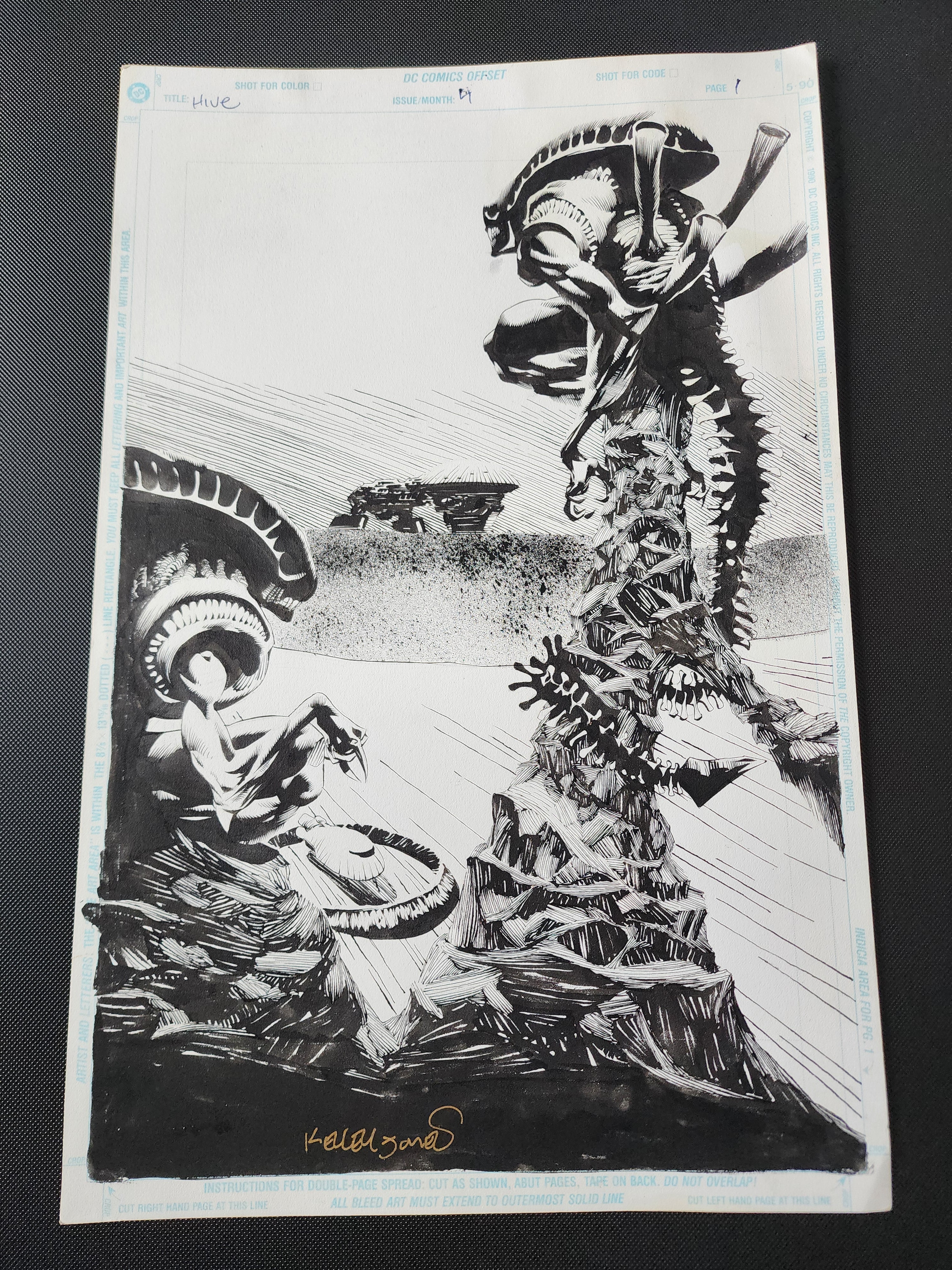 ALIENS HIVE #4 PAGE 1 ART BY KELLEY JONES comic books MARVEL COMICS
