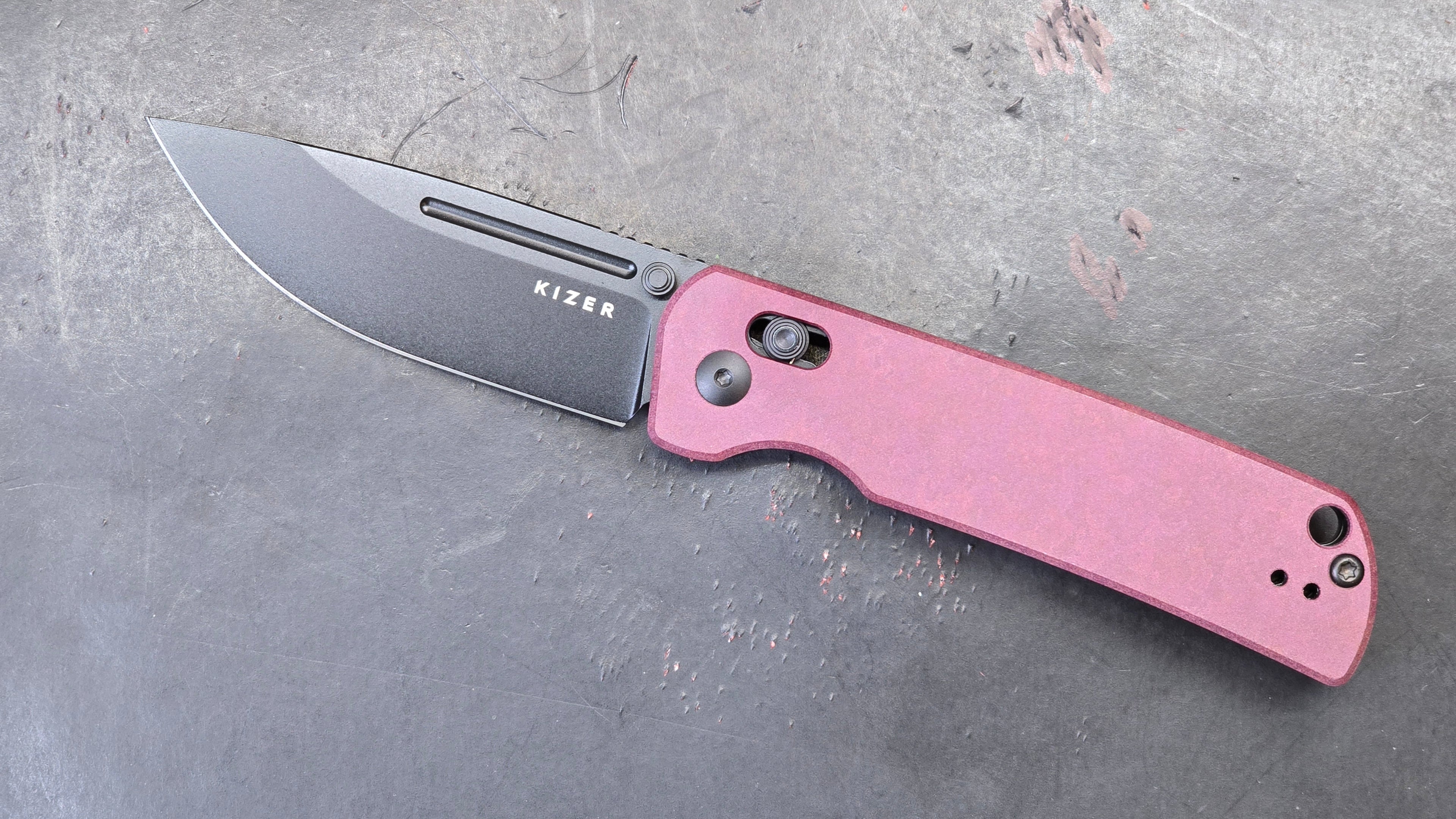 Kizer Escort Folding Knife Red Richlite Handle 154CM (NEW)