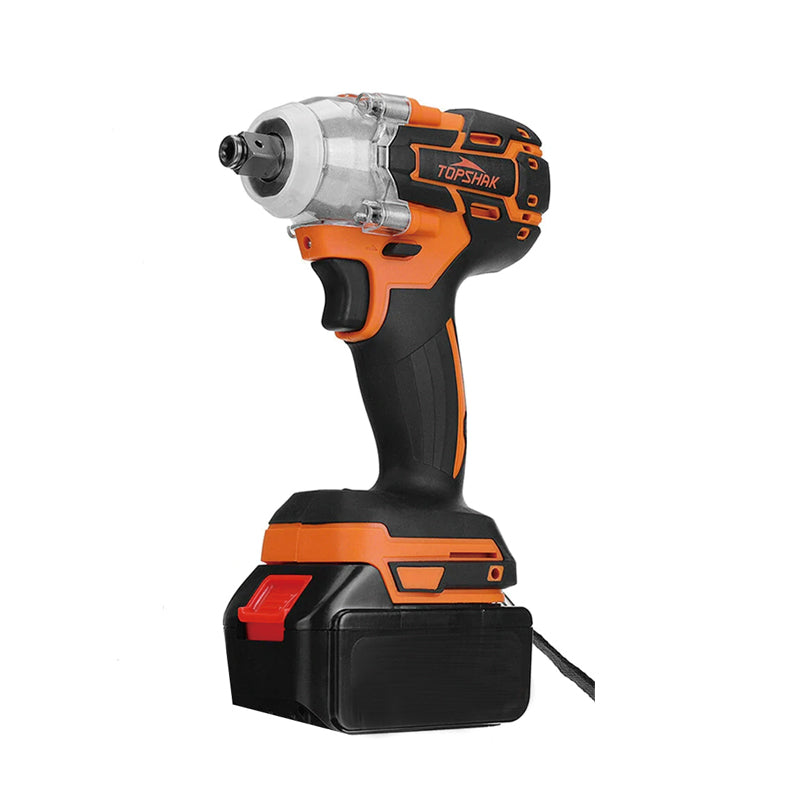 Topshak TS-PW1A 380N.M Brushless Electric Impact Wrench with LED Light & Battery for Woodworking & Maintenance