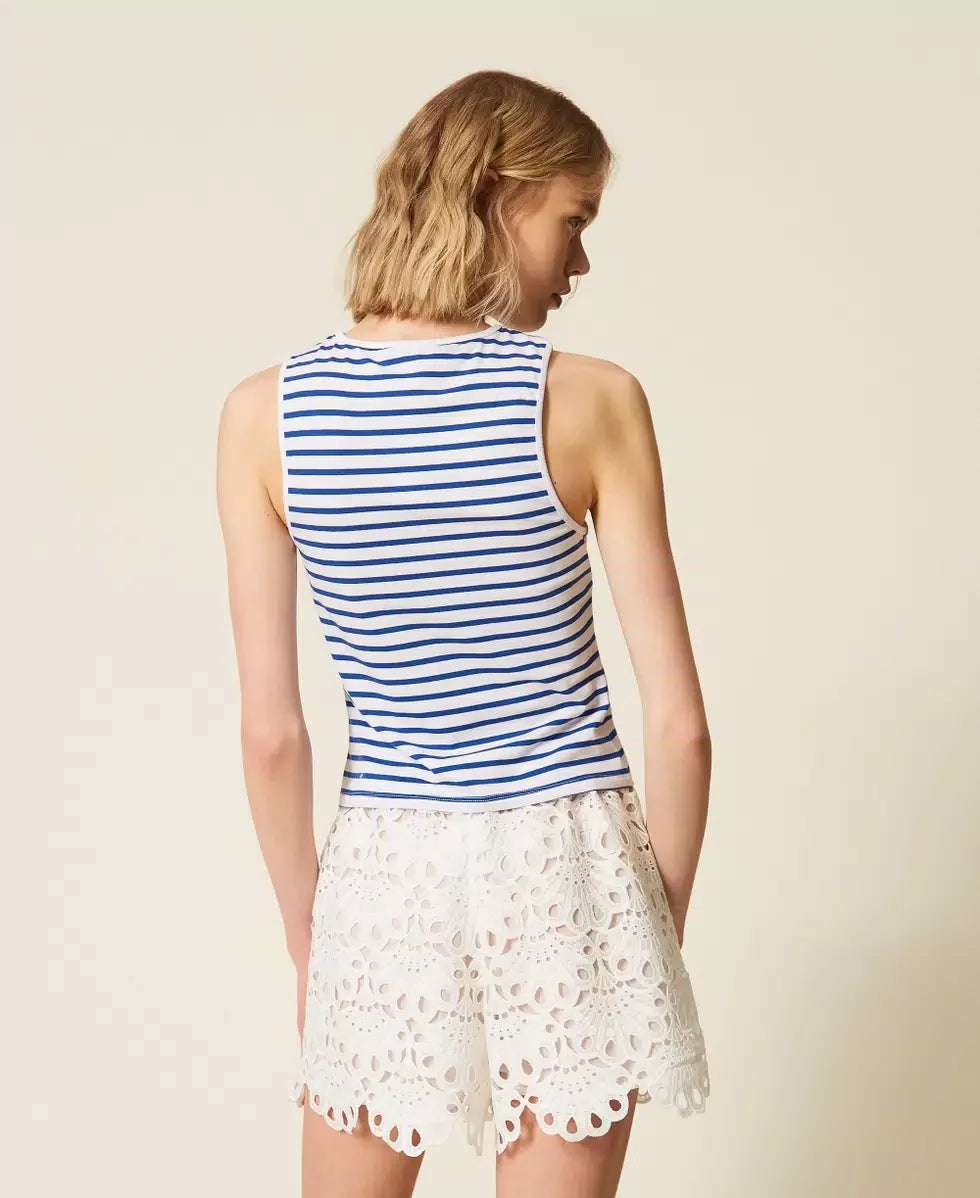 Shorts in macramè con smerli Twinset