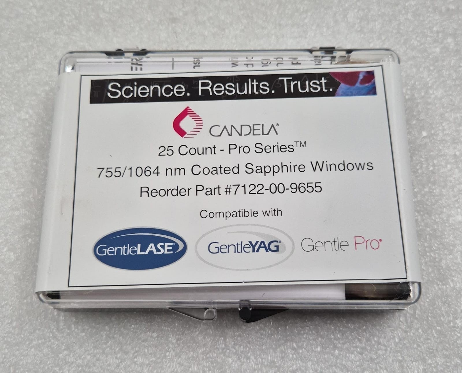 Candela Pro Series 755/1064nm coated sapphire windows kit 25 count part 7122-00-9655