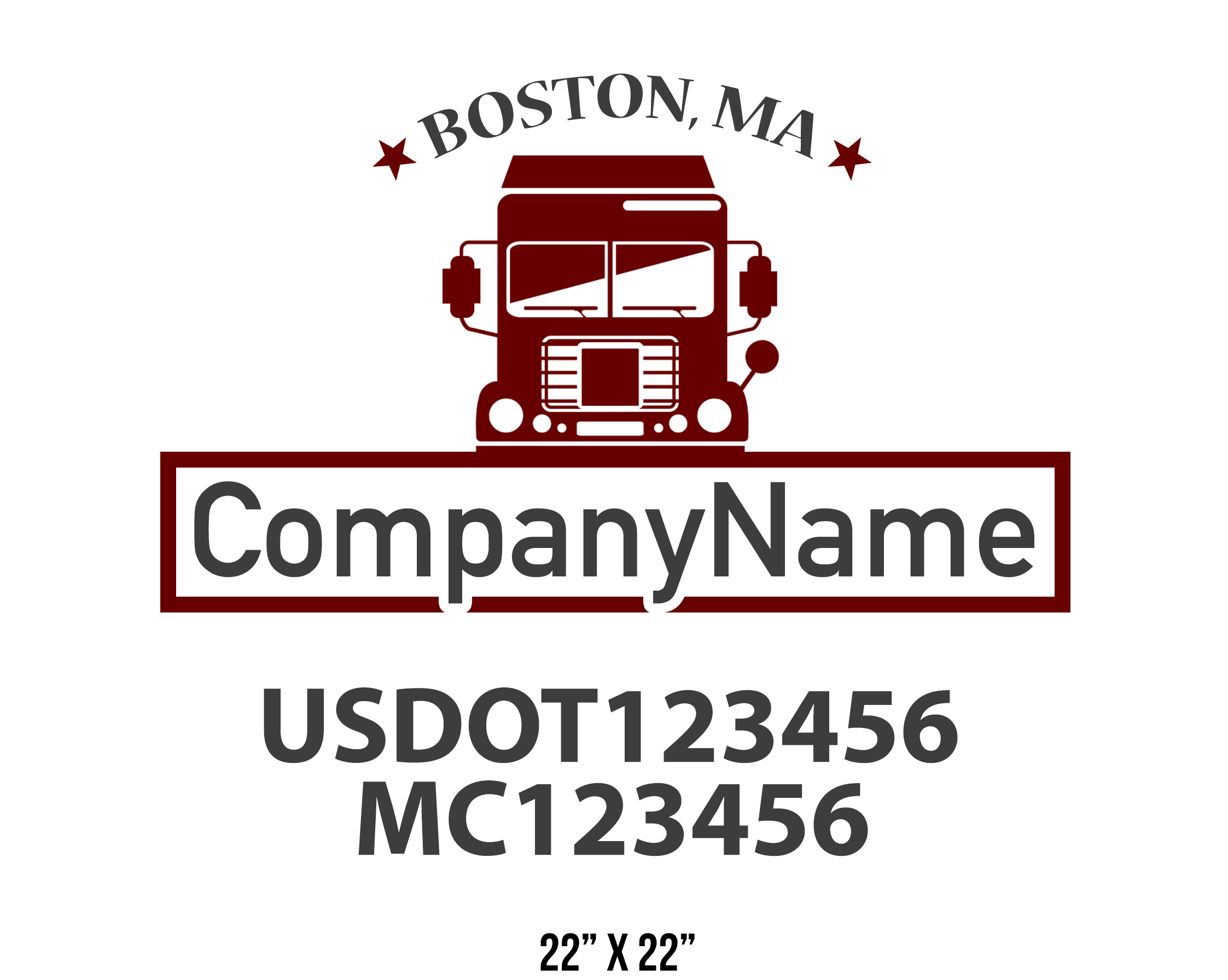 company name truck decal logistics and transportation contemporary usdot mc