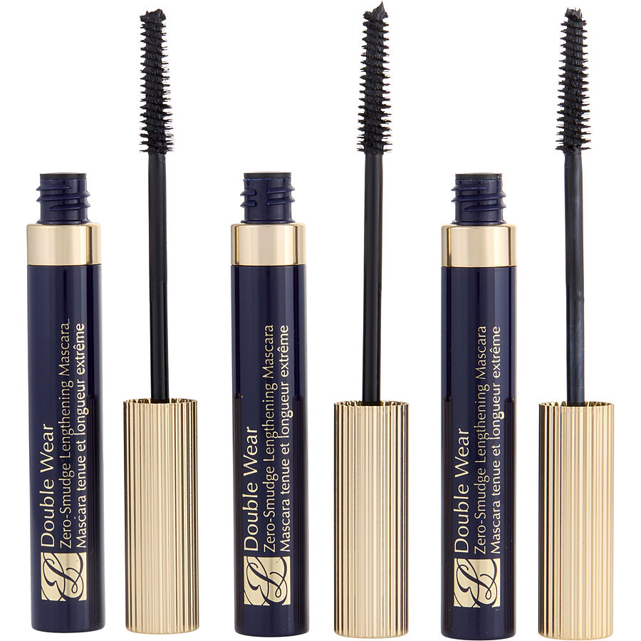 Estee Lauder - Double Wear Zero Smudge Lengthening Mascara Trio - # 01 Black 3x