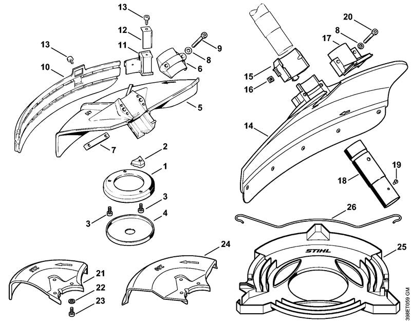 STIHL 4116-007-1023 Satz Wickelschutz positie -1 technische tekening