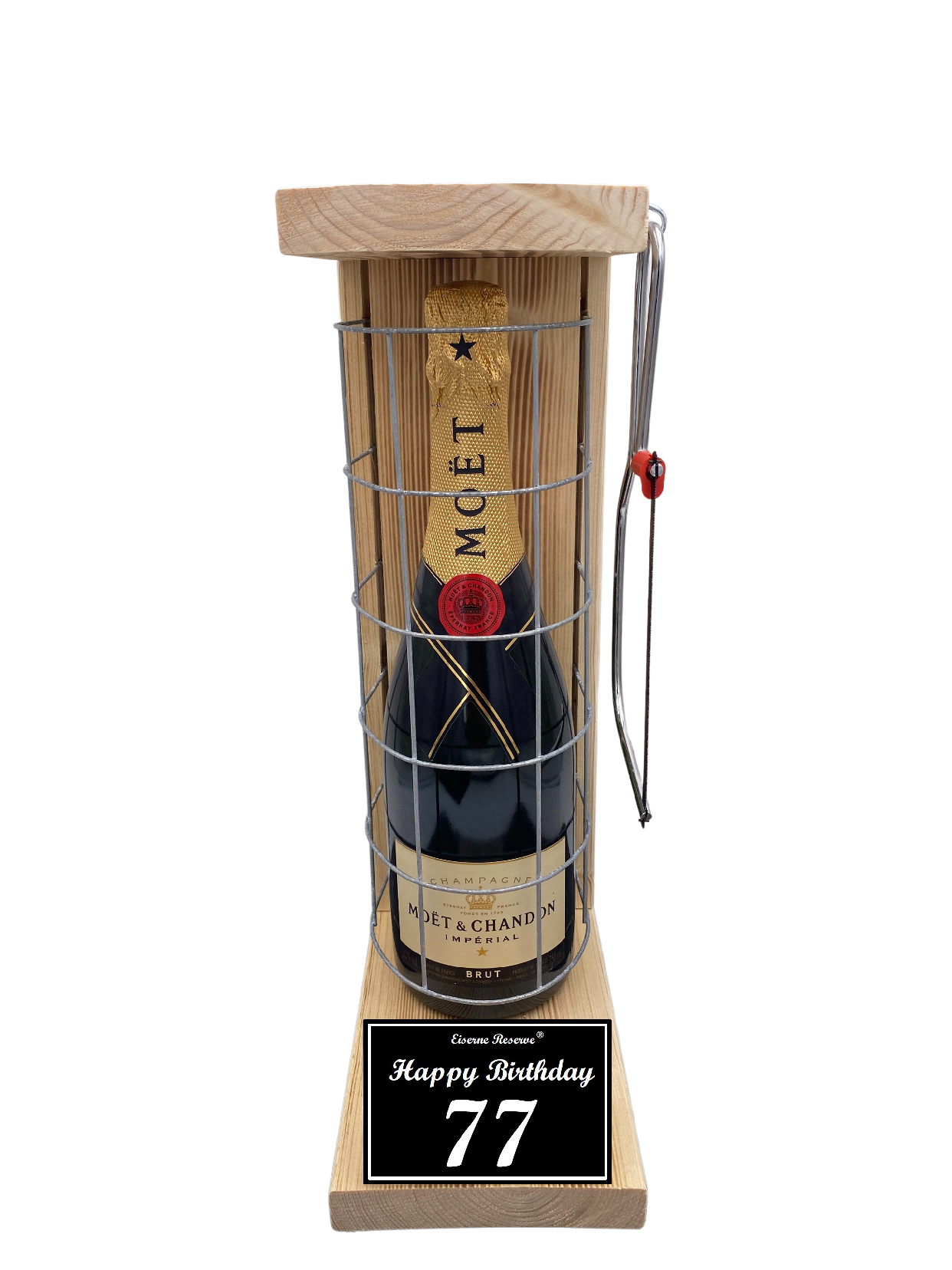 Moet Geschenk zum 77 Geburtstag - Eiserne Reserve Gitterkäfig