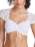 Nina von C. Dirndl-Bluse, Kurzarm Damen,38,Weiß im Sale