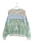 Vintage 90s Tennis Strick Pullover Mehrfarbig L