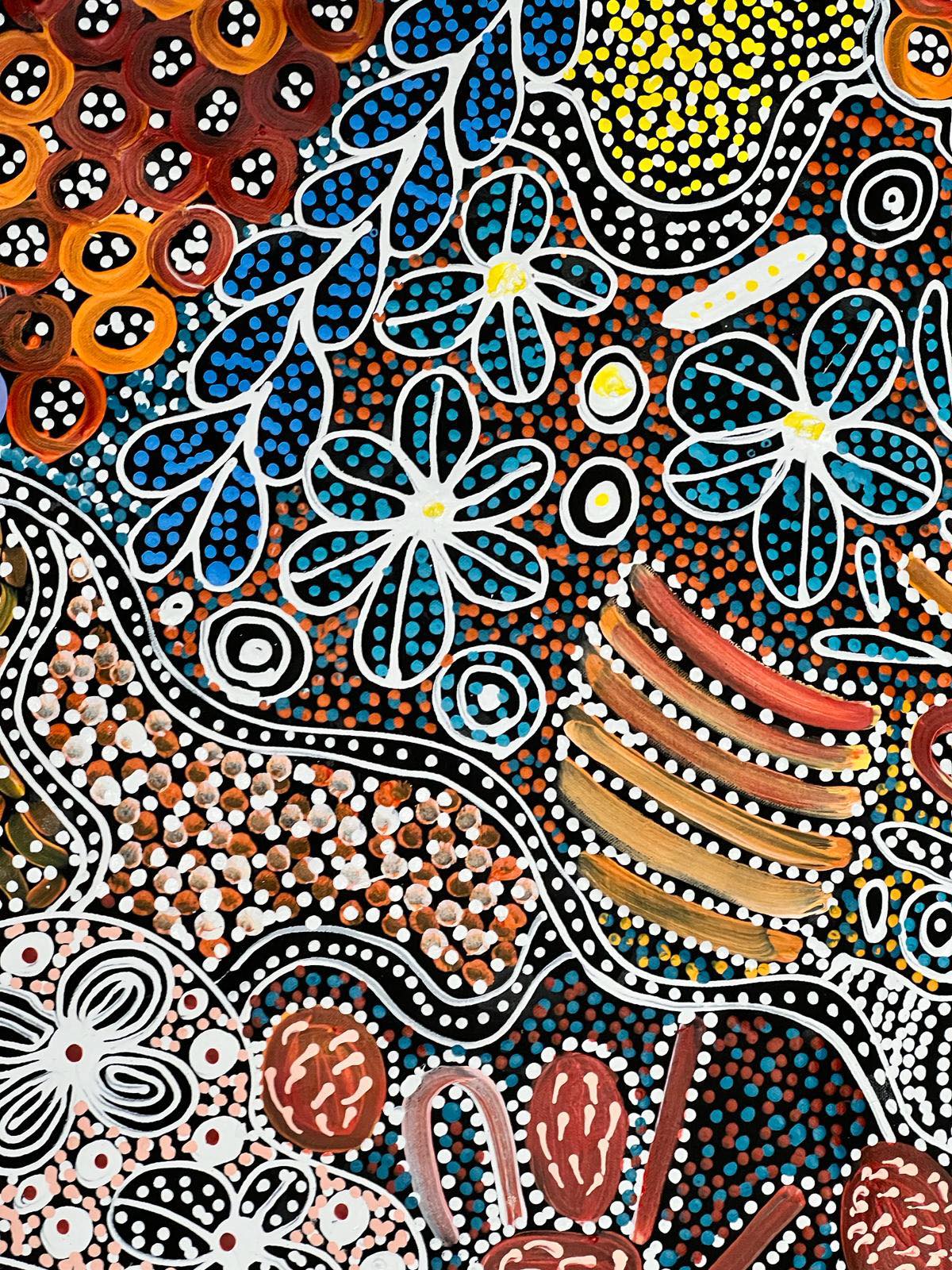 Katrina Bird with original painting "My Country" - Aboriginal artist