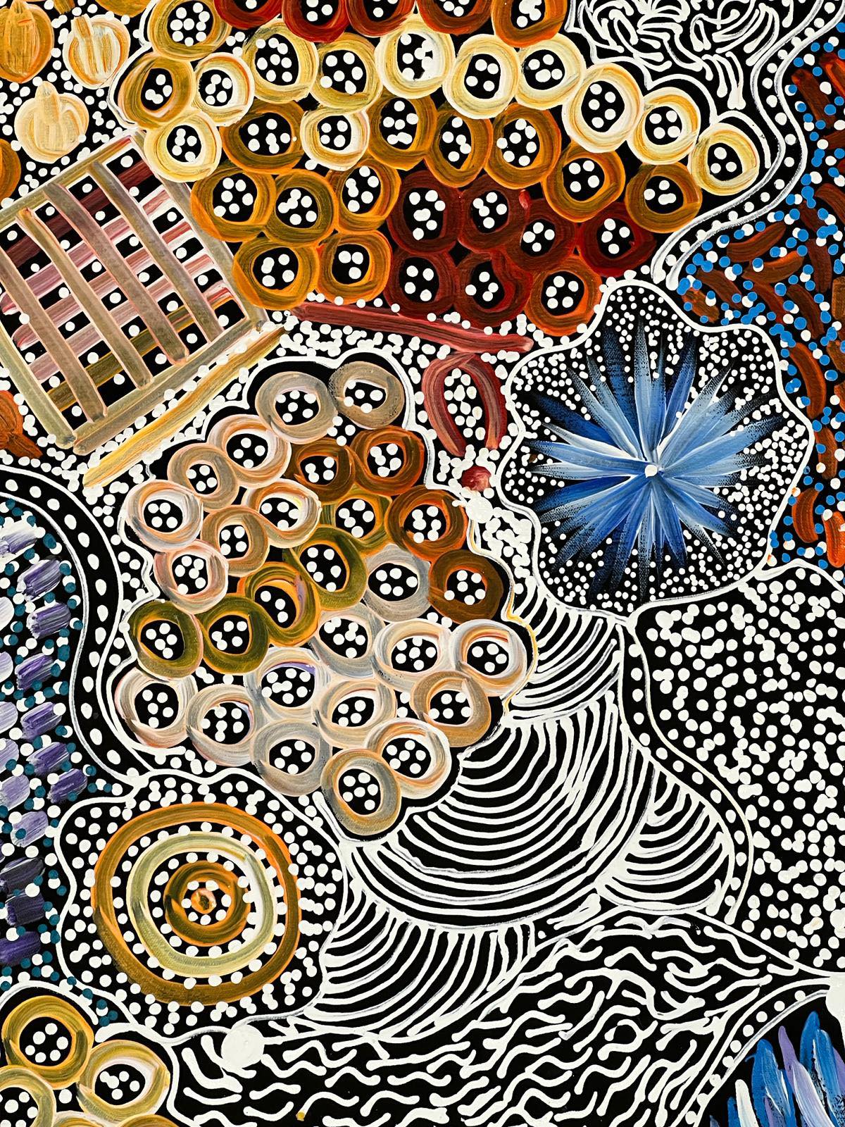 "My Country" by Katrina Bird - alternate view, original Aboriginal painting, 197cm x 93cm
