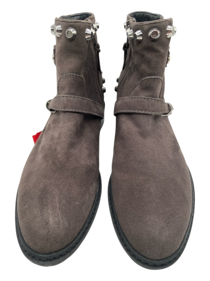 Stuart Weitzman Shoe Size 6.5 Dark Gray Suede Upper Stud Detail Side Zip Booties Dark Gray / 6.5