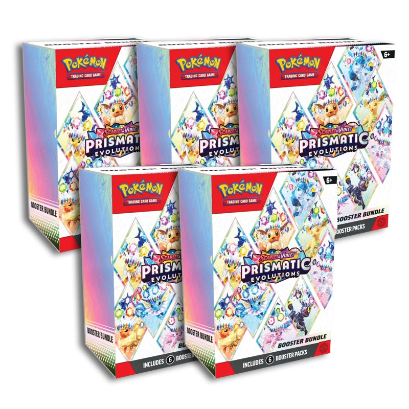 5x Pokémon TCG: Scarlet & Violet-Prismatic Evolutions Booster Bundle (30 Packs total)