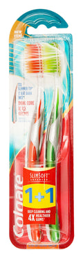 Colgate Advanced Orange & Green Slimsoft Toothbrushes, 2 Pieces - Makkah Pharmacy