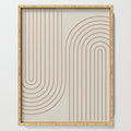 Minimal Line Curvature VI Earthy Natural Mid Century Modern Arch Abstract Serving Tray Gallery Image 1