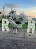 Set “¿Quieres ser mi novia?” con letras gigantes