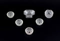 Fåglavik Glasbruk (1874-1980), Sweden. Six salt cellars in handmade clear glass.