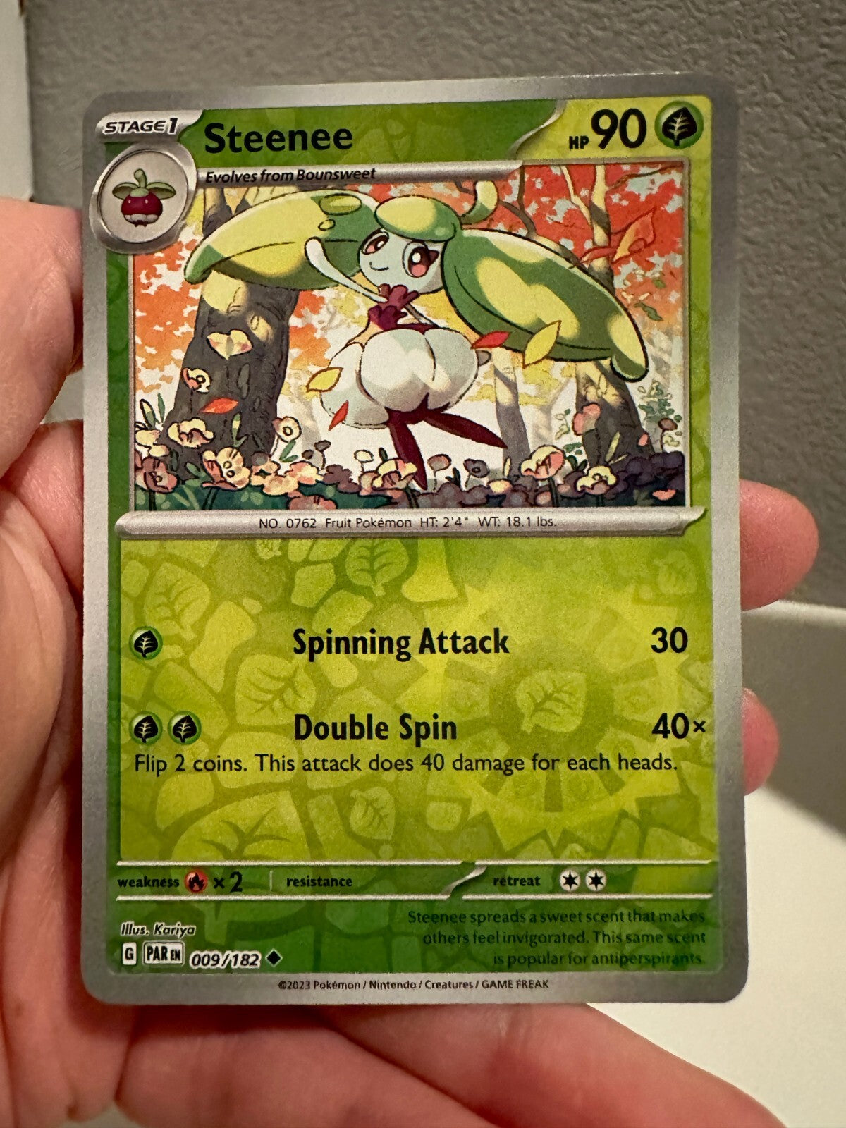 Steenee 9/182 Reverse Holo Rare Paradox Rift TCG Pokemon NM 0601#021