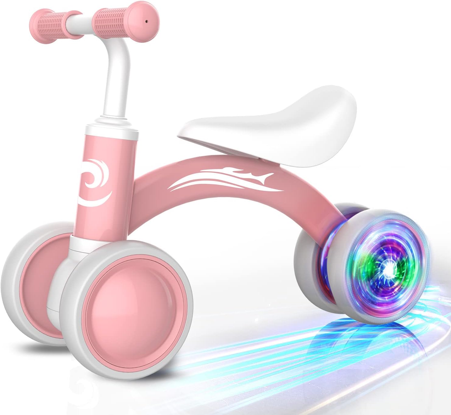 Bicicleta de equilibrio con luces coloridas para bebés de 1 año, re...