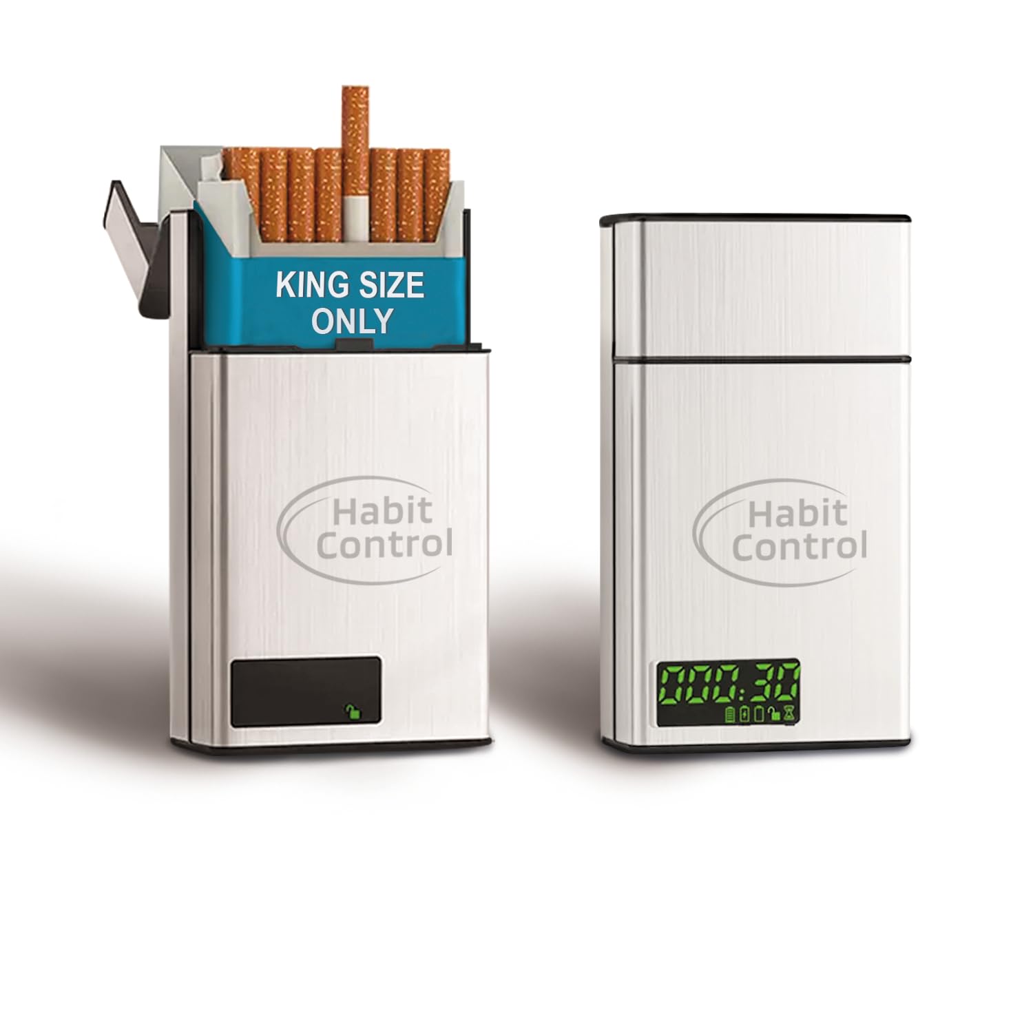 Cigarette Case with a Timer Lock - Portable Timed Cigarette Dispenser to Manage Access to Cigarettes - Time Lock Box for 84mm/3.3in King Size (Short) Cigarettes - Different Working Modes