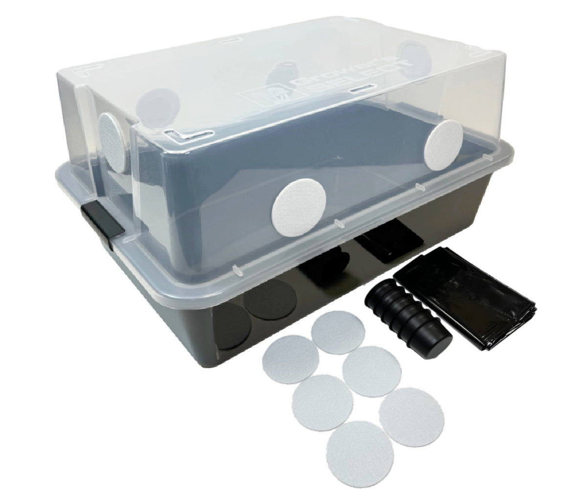 Grower's Select LARGE Mushroom Monotub Fruiting Chamber with Filter Disks and Liner 66Q