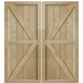 Knotty Alder Double Z Two Panel Double Barn Door