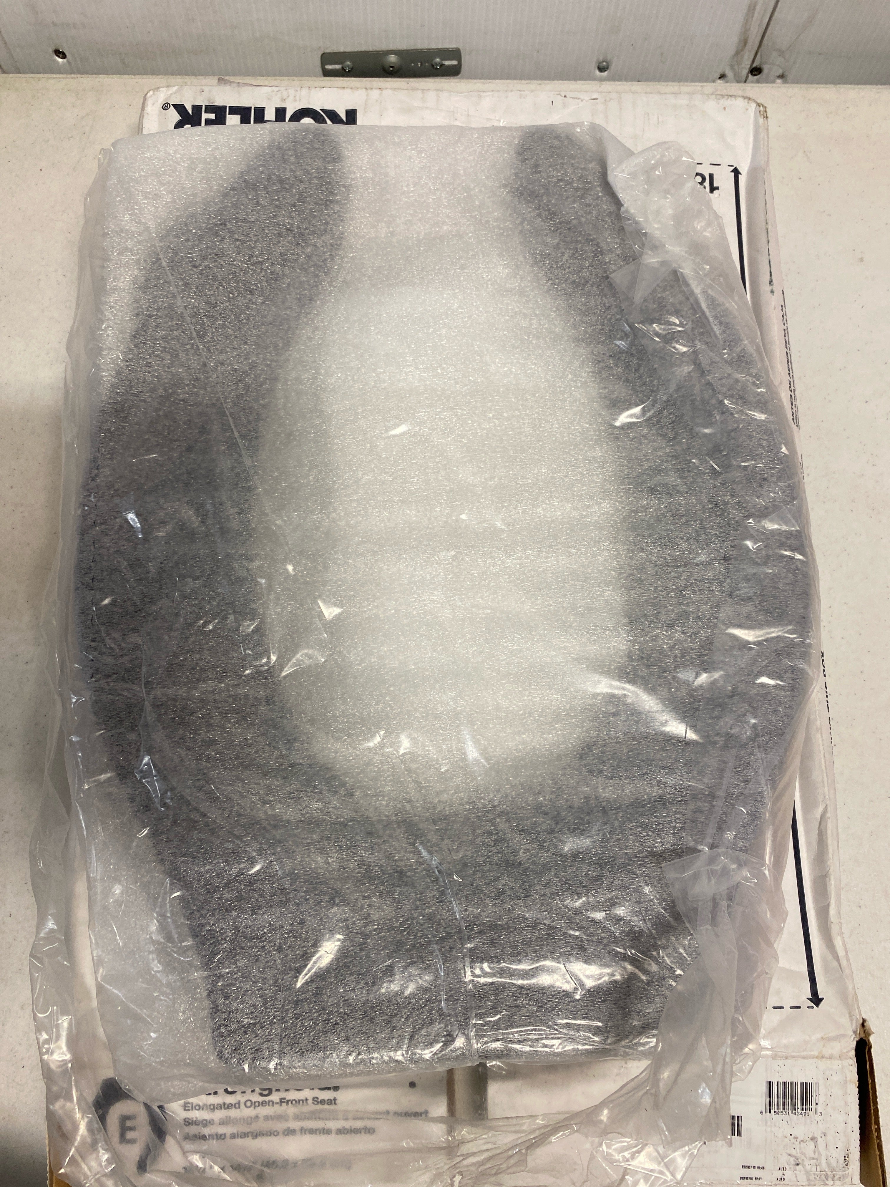 Kohler K-4731-C-7 Stronghold Elongated Open-Front Toilet Seat with Integrated Handle and Check Hinge - Black Black