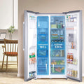 Midea KS-EIX 6.23 Side-by-Side Kühl-/Gefrierkombination/176,5 cm hoch/No Frost/Inverter Compressor/mit Barfach/Wasser-/Eisspender mit Festwasseranschluss/Twin Control, Rostfreier Stahl