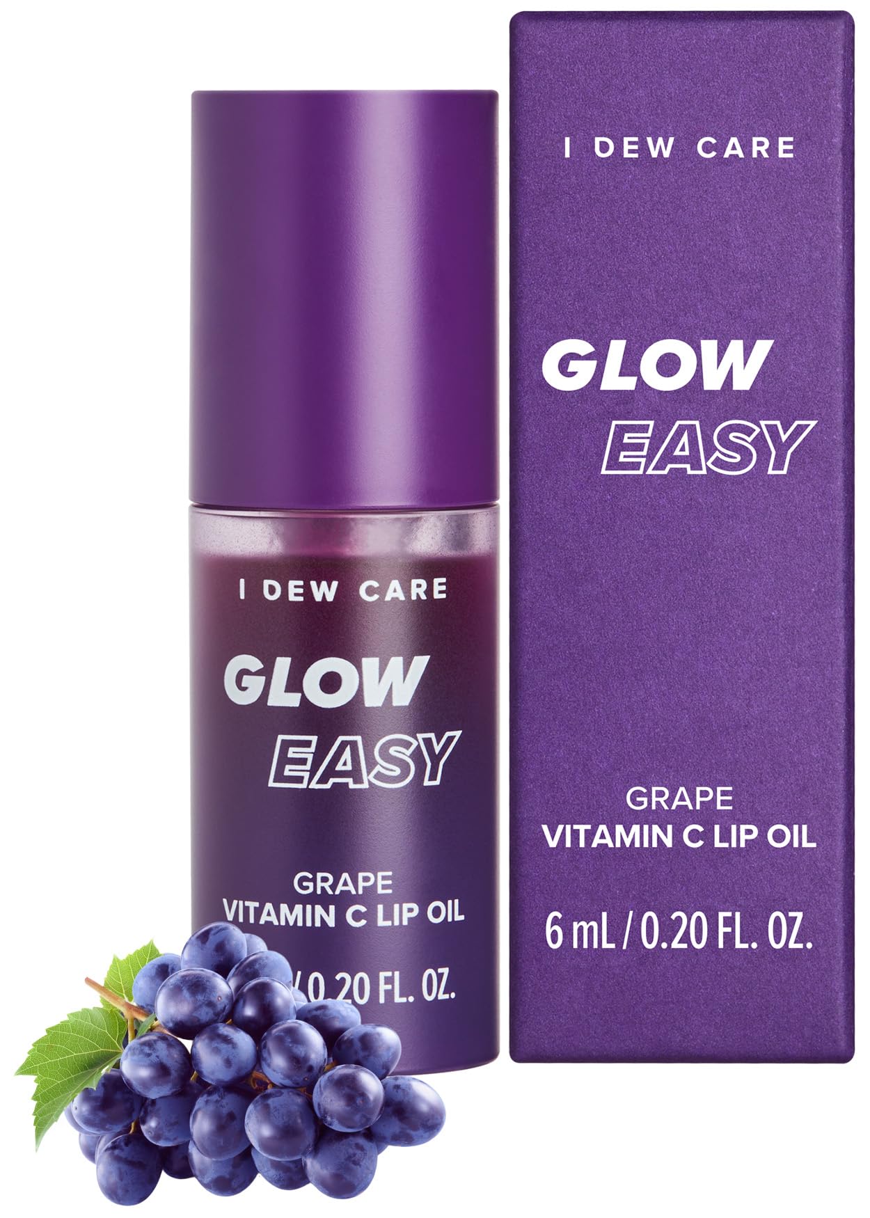 I Dew Care Korean Lip Oil - Glow Easy Grape | Vitamin C Lip Oil, Pigmented Glossy Lip Oil, Soothing, Korean Makeup, Tinted Lip C