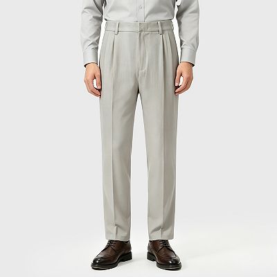Men's Dress Pants Relaxed Fit Side Elastic Waist Comfort Work Trousers