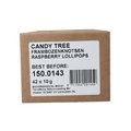 Candy Tree Frambozenknotsen bio snoepgoed in 42-stuks verpakking, showing colorful raspberry-flavored candy knots.