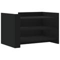 Table basse avec étagères design moderne 80 x 50 x 50 cm bois d'ingénierie noir DEC039778